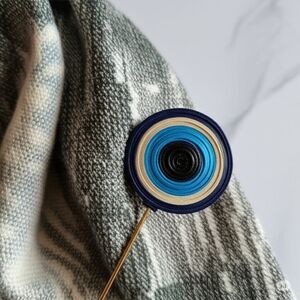 Handmade Evil Eye Paper Lapel / Scarf Pin